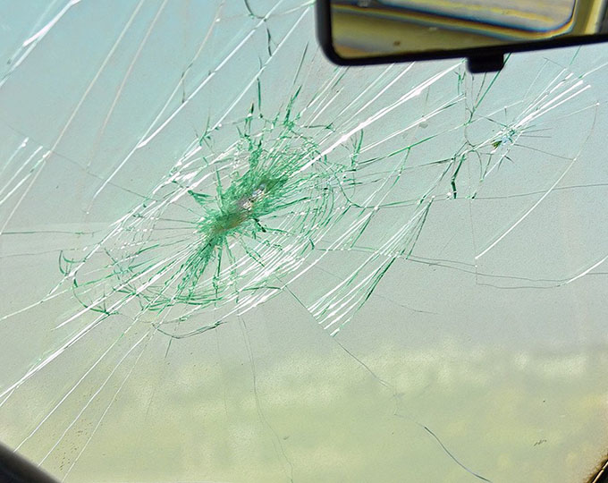 shattered window